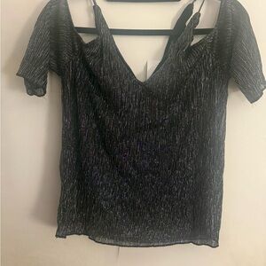 Topshop Shimmering Black Blouse